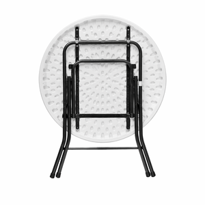 Autres meubles d'extérieur - Table pliante ronde tout-en-un portable - Table pliante en plastique blanc - Product Image 2