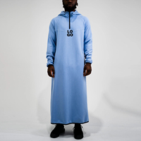 Nouveau design personnalisé 2026 – Thobe émirati et marocain pour homme avec capuche, broderie et impression de logo – Kandura à manches longues pour homme