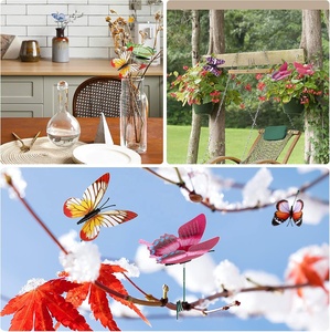 Ornements de papillon de <span class=keywords><strong>jardin</strong></span> de couleur aléatoire papillons sur fil métallique pieu de plante fée accessoires de <span class=keywords><strong>jardin</strong></span> cadeaux de jardinage - Product Image 3