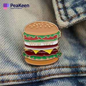 En gros Personnalisé Personnalisé Race <span class=keywords><strong>Hamburger</strong></span> Souvenirs Alimentaire Logo Broches Insignes De Revers Épingle En Métal Émail Doux pour Vêtements - Product Image 4