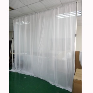 Telescopic double rods curtain pipe and drape <b>backdrop</b> <b>stand</b> for wedding events - Product Image 4