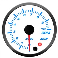 Tachometer LED 52mm 0-10 x1000 RPM Analog RPM Meter untuk Dashboard Mobil Universal