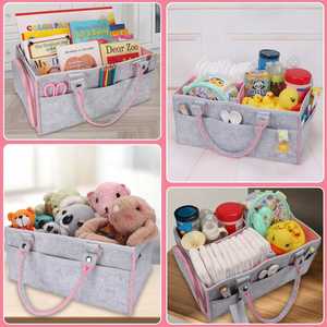 Panier de rangement portable pour couches, organiseur de couches en feutre pour le rangement des affaires de bébé - Product Image 3