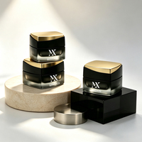 Pot cosmétique en verre vide noir, rose, violet, vert, jaune, 30g, 50g, pot en verre pour crème pour le visage avec couvercle