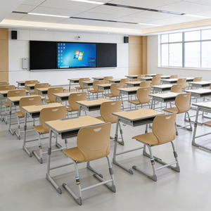 Tables et chaises pour étudiants universitaires en gros avec crochet pour sac à dos, bureau et chaise individuels pour l'école - Product Image 2