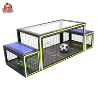 Machine de jeu de football de table LED Subsoccer 3 avec deux chaises intégrées, jeu de football sous le table