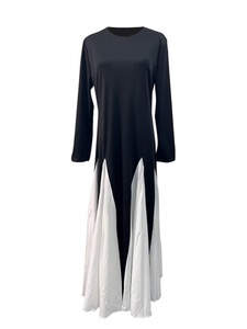 Vestido de Fiesta Elegante Colección Ramadán 2025 de <span class=keywords><strong>Boutique</strong></span> Factory, Vestido Casual Ajustado de Manga Larga con Costuras Blancas y Negras Estilo Francés - Product Image 6