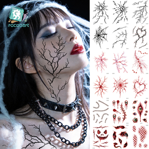 Nouveaux Tatouages Temporaires Réalistes, Autocollants de Tatouage Yeux Horrifiants, Autocollants de Tatouage <span class=keywords><strong>Chauve</strong></span>-<span class=keywords><strong>souris</strong></span> Araignée pour Fête, Cosplay, Maquillage d'Halloween - Product Image 6