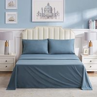 Couette de luxe King Size uni coton drap plat ensembles de draps ensemble de literie
