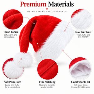 Chapeau de Noël en peluche avec logo personnalisé, chapeau de Père Noël en fausse fourrure, cadeau promotionnel pour les événements et les fêtes - Product Image 4
