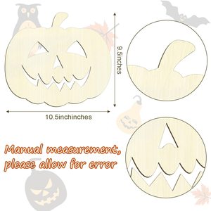 Vente directe d'usine d'ornements en copeaux de bois en forme de citrouille 3D pour Halloween, décorations en bois de citrouille pour Halloween en gros. - Product Image 4
