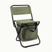 Sac de rangement multifonctionnel, dossier confortable, chaise de pêche robuste en acier de 16 mm, chaise de camping d'extérieur