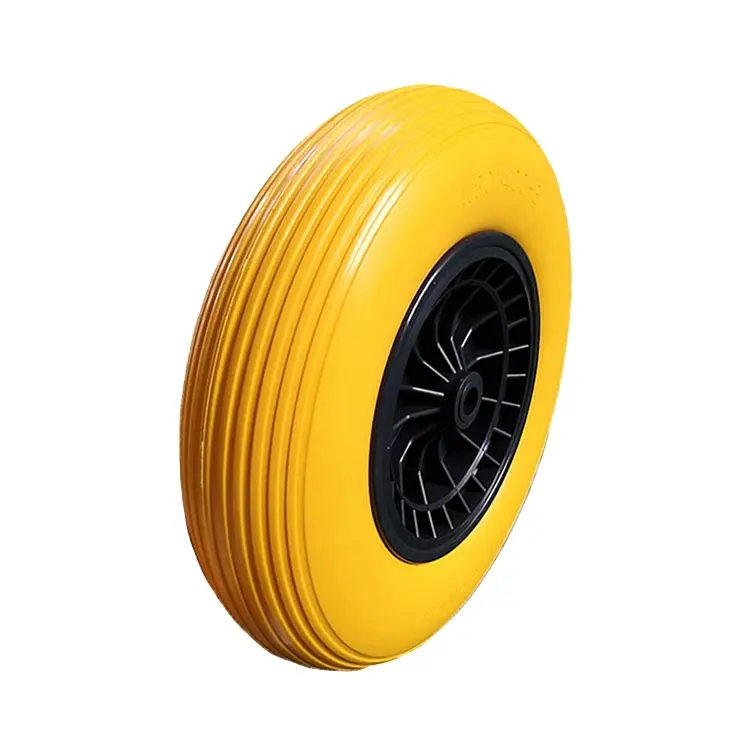 hot sale 16 inch flat free PU tire for wheelbarrow 400x100 400-8