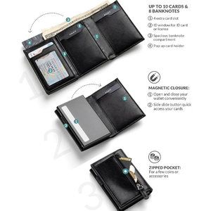 Porte-cartes en cuir anti-RFID personnalisé de qualité supérieure pour produits italiens en gros - Product Image 6