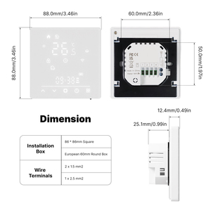 <span class=keywords><strong>Termostato</strong></span> Inteligente WiFi <span class=keywords><strong>MOES</strong></span> Tuya Matter, Controlador de Temperatura para Caldera de Agua, Calefacción Eléctrica, Compatible con Alexa, Google y SmartThings - Product Image 1