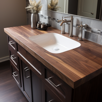 Dessus de vanité solides en bois de noyer sud-américain Comptoirs et dessus de table sur mesure