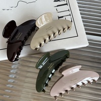 Barrette La France en Acétate Solide, Pinces à Cheveux 3 Couleurs Grande Taille Beige Marron Olive, Pinces à Cheveux Minimalistes Françaises