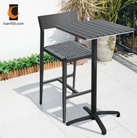 Table à manger en bois de teck Patio ensemble de jardin ensemble de Table de Restaurant café en bois pliable Table haute dessus en bois