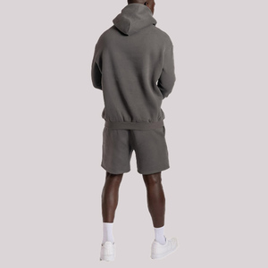 Workout Gym Bekleidung Trainings anzug Set Unisex Sweat suit Overs ize Jogger Set Herren Hoodie und Herren Shorts Sets - Product Image 6