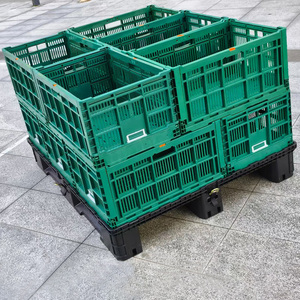 Trung Quốc lớn sản xuất hậu cần di chuyển doanh thu lưu trữ <span class=keywords><strong>Container</strong></span> có thể gập lại nestable nhựa Rau Trái Cây Crate giỏ - Product Image 3