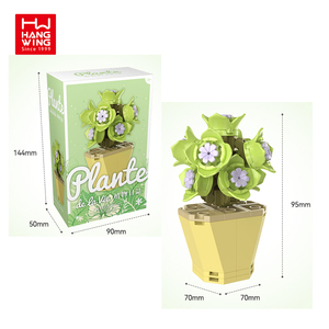 <span class=keywords><strong>HW</strong></span> Desktop-Ornamente Blumen Simulation grüne Pflanze niedlichen kleinen Topf Modell Kinder Montage DIY Bausteine Set Spielzeug Geschenk - Product Image 6