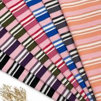 Tissu côtelé extensible 4 directions, respirant, doux et soyeux, poids moyen 240G, couleur nuage, en coton/polyester/spandex, rayé, pour filles