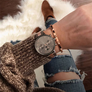 Boîtier de montre en acier inoxydable 316l plaqué or rose IP OEM <span class=keywords><strong>Chrono</strong></span> Montre-bracelet pour femmes Marques de luxe - Product Image 5
