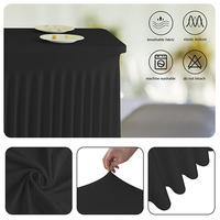 Housse de table en spandex élastique de couleur personnalisée, de haute qualité, marque WEDKEY, vente directe d'usine, tricotée pour les banquets de mariage