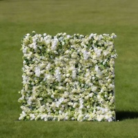 Mur de fleurs artificielles en soie, forme carrée, standardisé, pour mariage, décors intérieurs, accessoires de photographie, fournitures de décoration, rose verte