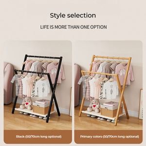 Porte-vêtements pliable en bois personnalisable, multifonctionnel et détachable pour chambre, salon et accessoires pour animaux de compagnie - Product Image 4