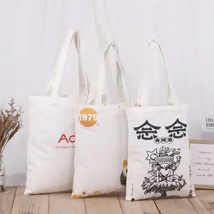 2023 borsa per la spesa a tracolla con borsa a tracolla in tela di cotone con Logo personalizzato all'ingrosso con corda di cotone han