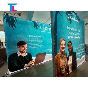 Facile à installer équipement de salon professionnel tension tissu plafond bannière toile de fond Expo stand d'exposition présentoir boîte à lumière - Product Image 1