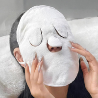 1PC Masque Compresse Chaude et Froide avec et sans Trous, Serviette Chauffante pour le Visage et les Yeux, Soin de la Peau et Beauté