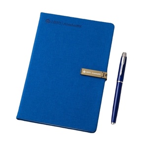 Wholesale Promotional Business Stationery Notebook Gift Set Blue PU Leather Magnetic Diary A5 Journal With Mobile <b>Phone</b> <b>Holder</b> - Product Image 2