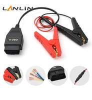OBD2 16-Pin-Kabel mit 2 Krokodilklemmen, Fahrzeugbatterie-Ersatzwerkzeug für Notstromversorgung der Fahrzeug-ECU