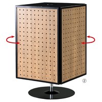 Support d'affichage rotatif à 4 faces avec panneau perforé pour table