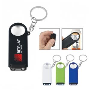 Пластиковый фонарь для ключей из АБС-пластика с удобной 2x лупой 2 яркими белыми светодиодами, 2 кнопки, батарейки для экрана с печатью - Product Image 4