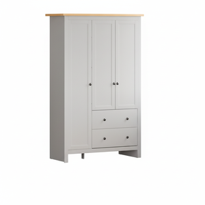 Diseño de armario de 2 cajones de 3 puertas de madera clásico y simple hecho a mano para armario de almacenamiento y muebles de dormitorio - Product Image 1