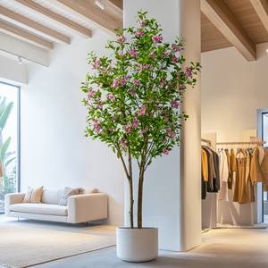 Lujo Artificial <span class=keywords><strong>Myrtus</strong></span> Communis Bonsai árbol plástico escritorio artesanía decorativa para oficina boda FIESTA DE Navidad decoración del hogar - Product Image 2