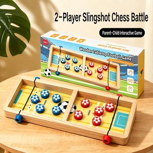 Jeu de football de table en bois 2 joueurs, jeu de combat à disques élastiques, pour fêtes de famille et enfants, usage intérieur, CE CPC, vente en gros, OEM, personnalisé - Product Image 3