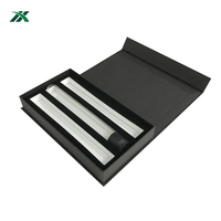 Boîte de présentation d'emballage en papier noir mat personnalisé pour emballage de stockage de tube de poudre de verre avec incrustation de mousse EVA