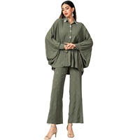 Nouvelles Abayas pour Femmes Lignes, Ensemble 2 Pièces, Vêtements Islamiques en Gros, Ensemble Abaya Luxe Doux, Haut et Pantalon