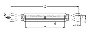Tirant à mâchoires en acier inoxydable de type US 5/8 1/2 pour câble métallique, avec corps à vis ouvert et crochet à mâchoires pour panier de fleurs - Product Image 2