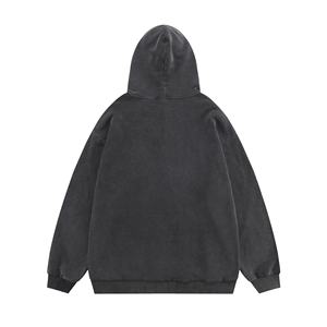 ผ้าฝ้าย 100% คุณภาพสูงล้างวินเทจเสื้อกันหนาวหมวกเสื้อกันหนาวการฝึกอบรมสวมใส่ขายส่ง joggers ปกปรับด้อยพิมพ์ - Product Image 2