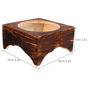 Pot en <span class=keywords><strong>argile</strong></span> de <span class=keywords><strong>pierre</strong></span> avec support de pot de cadre en bois, support de bol en <span class=keywords><strong>pierre</strong></span> de faïence, support de pot en bois antidérapant, support de bol en <span class=keywords><strong>pierre</strong></span> - Product Image 2