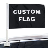 Drapeau de fenêtre de voiture USA-Canada-Mexique 2026, 30x45cm, polyester simple face, imprimé sportif, avec mât pliable en PP, personnalisable