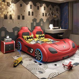 Lit de voiture de sport créatif pour enfants, lit de voiture de course de haute qualité pour chambre de garçons avec roues lumineuses - Product Image 2