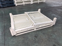 Industrie Pièces Entrepôt De Stockage Pile Métallique Pliable Cage De Stockage Conteneur Pliable Empilable Pliant En Acier Palette Boîte