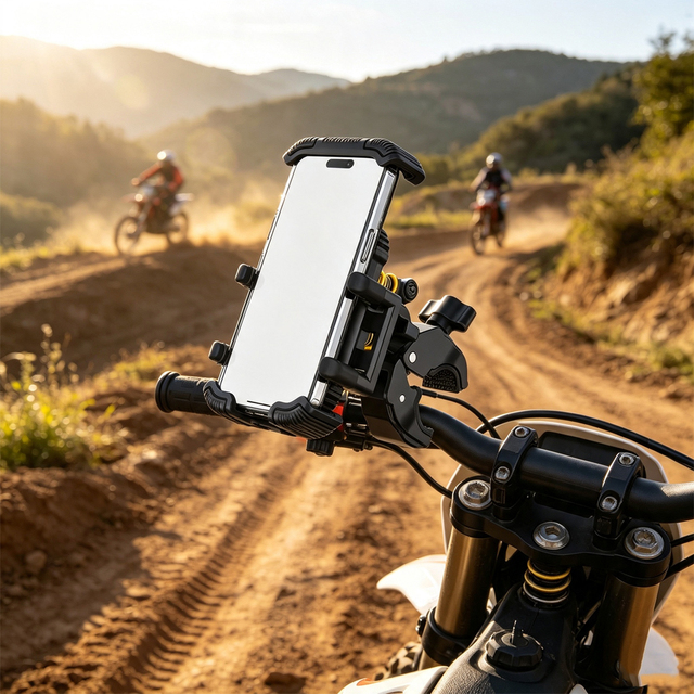 Vibration Resistant Aluminum Alloy Flexible 360 Rotation Waterproof Bicycle Phone Mount Handlebar Clamp Cell Phone Holder for
