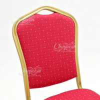Chaise de banquet empilable en métal pour mariage, prix abordable, haute qualité, rouge, pour hôtels et événements